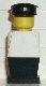 Minifig No: old024 Name: Legoland - White Torso, Black Legs, Black Hat Minifig No: old024 Name: Legoland - White Torso, Black Legs, Black Hat