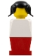 Minifig No: old026  Name: LEGOLAND - White Torso, Red Legs, Black Pigtails Hair