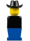 Minifig No: old027  Name: LEGOLAND - Black Torso, Blue Legs, Black Cowboy Hat