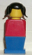 Minifig No: old034  Name: Legoland - Red Torso, Blue Legs, Black Pigtails Hair
