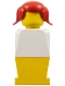 Minifig No: old038  Name: LEGOLAND - White Torso, Yellow Legs, Red Pigtails Hair