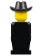 Minifig No: old040  Name: Legoland - Black Torso, Black Legs, Black Cowboy Hat