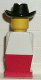 Minifig No: old044  Name: Legoland - White Torso, Red Legs, Black Cowboy Hat