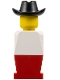 Minifig No: old044  Name: LEGOLAND - White Torso, Red Legs, Black Cowboy Hat