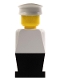 Minifig No: old048  Name: Legoland - White Torso, Black Legs, White Hat