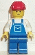 Minifig No: ovr001 Name: Overalls Blue with Pocket, Blue Legs, Red Construction Helmet Minifig No: ovr001 Name: Overalls Blue with Pocket, Blue Legs, Red Construction Helmet