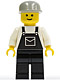 Lot ID: 405990308  Minifig No: ovr004  Name: Overalls Black with Pocket, Black Legs, Light Gray Cap