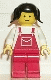 Minifig No: ovr009 Name: Overalls Red with Pocket, Red Legs, Black Pigtails Hair Minifig No: ovr009 Name: Overalls Red with Pocket, Red Legs, Black Pigtails Hair