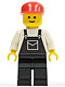 Minifig No: ovr014  Name: Overalls Black with Pocket, Black Legs, Red Cap