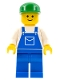 Minifig No: ovr016  Name: Overalls Blue with Pocket, Blue Legs, Green Cap