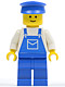 Minifig No: ovr034  Name: Overalls Blue with Pocket, Blue Legs, Blue Hat