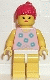 Minifig No: par006 Name: Blue Flowers - Yellow Legs, Red Ponytail Hair Minifig No: par006 Name: Blue Flowers - Yellow Legs, Red Ponytail Hair