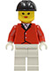 Minifig No: par012  Name: Red Riding Jacket - White Legs, Black Construction Helmet