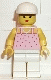 Minifig No: par018 Name: Red Dots on Pink Shirt - White Legs, White Cap Minifig No: par018 Name: Red Dots on Pink Shirt - White Legs, White Cap