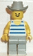 Minifig No: par028 Name: Horizontal Blue/White Stripes, Light Gray Legs, Light Gray Cowboy Hat Minifig No: par028 Name: Horizontal Blue/White Stripes, Light Gray Legs, Light Gray Cowboy Hat