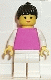 Minifig No: par041 Name: Plain Dark Pink Torso with White Arms, White Legs, Black Ponytail Hair Minifig No: par041 Name: Plain Dark Pink Torso with White Arms, White Legs, Black Ponytail Hair