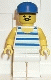 Minifig No: par044 Name: Horizontal Blue/White Stripes, White Legs, Blue Cap Minifig No: par044 Name: Horizontal Blue/White Stripes, White Legs, Blue Cap