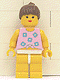 Minifig No: par054 Name: Blue Flowers - Yellow Legs, Brown Ponytail Hair Minifig No: par054 Name: Blue Flowers - Yellow Legs, Brown Ponytail Hair