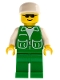 Minifig No: pck006  Name: Jacket Green with 2 Large Pockets - Green Legs, White Cap
