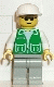 Minifig No: pck013 Name: Jacket Green with 2 Large Pockets - Light Gray Legs, White Cap Minifig No: pck013 Name: Jacket Green with 2 Large Pockets - Light Gray Legs, White Cap