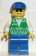 Minifig No: pck015 Name: Jacket Green with 2 Large Pockets - Blue Legs, Blue Cap Minifig No: pck015 Name: Jacket Green with 2 Large Pockets - Blue Legs, Blue Cap