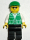 Minifig No: pck022 Name: Jacket Green with 2 Large Pockets - Black Legs, Green Cap Minifig No: pck022 Name: Jacket Green with 2 Large Pockets - Black Legs, Green Cap