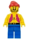 Lot ID: 412193223  Minifig No: pi013new  Name: Pirate Anchor Light Purple Vest, Blue Legs, Red Bandana (Reissue)