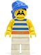 Minifig No: pi019  Name: Pirate Blue / White Stripes Shirt, White Legs, Blue Bandana