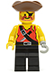 Minifig No: pi024  Name: Pirate Shirt with Knife, Black Legs, Brown Pirate Triangle Hat