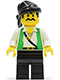 Minifig No: pi047  Name: Pirate Green Vest, Black Legs, Black Bandana