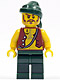 Minifig No: pi095  Name: Pirate Vest and Anchor Tattoo, Dark Green Legs, Dark Green Bandana, Brown Moustache