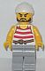 Minifig No: pi160  Name: Pirate 2 - Red and White Stripes, Light Bluish Gray Legs, Beard