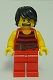 Minifig No: pi168a  Name: Pirate 7 - Black and Red Stripes, Red Legs, Scared, Brown Crow's Feet