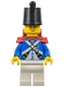 Minifig No: pi193  Name: Imperial Soldier IV - Male, Black Shako Hat, Red Epaulettes, Reddish Brown Moustache, Backpack