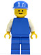 Minifig No: pln010  Name: Plain Blue Torso with White Arms, Blue Legs, Blue Cap