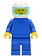 Minifig No: pln032  Name: Plain Blue Torso with Blue Arms, Blue Legs, White Helmet, Trans-Light Blue Visor
