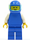 Minifig No: pln034  Name: Plain Blue Torso with White Arms, Blue Legs, Blue Helmet, Trans-Light Blue Visor