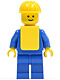 Minifig No: pln064  Name: Plain Blue Torso with Blue Arms, Blue Legs, Yellow Construction Helmet, Yellow Vest