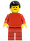 Minifig No: pln071  Name: Plain Red Torso with Red Arms, Red Legs, Black Male Hair
