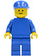 Minifig No: pln089  Name: Plain Blue Torso with Blue Arms, Blue Legs, Blue Cap