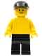 Minifig No: pln094  Name: Plain Yellow Torso with Yellow Arms, Black Legs, Black Cap