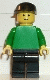 Minifig No: pln095 Name: Plain Green Torso with Green Arms, Black Legs, Black Cap Minifig No: pln095 Name: Plain Green Torso with Green Arms, Black Legs, Black Cap