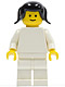 Minifig No: pln099  Name: Plain White Torso with White Arms, White Legs, Black Pigtails Hair