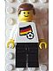 Minifig No: pln102s01  Name: Soccer Player - German Player 4, German Flag Torso Sticker on Front, Black Number Sticker on Back (specify number in listing)
