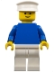 Minifig No: pln126  Name: Plain Blue Torso with Blue Arms, White Legs, White Hat