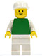 Minifig No: pln135  Name: Plain Green Torso with White Arms, White Legs, White Cap