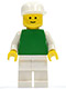 Lot ID: 319463824  Minifig No: pln135  Name: Plain Green Torso with White Arms, White Legs, White Cap