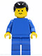 Minifig No: pln141  Name: Plain Blue Torso with Blue Arms, Blue Legs, Black Male Hair