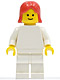 Minifig No: pln143  Name: Plain White Torso with White Arms, White Legs, Red Female Hair