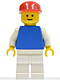 Minifig No: pln148  Name: Plain Blue Torso with White Arms, White Legs, Red Cap